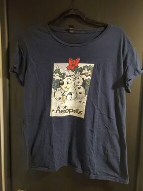 Neopets Navy Blue Holiday Polarchuck Graphic Short Sleeve Tee